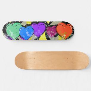 Pop Art Hearts Skateboard Deck
