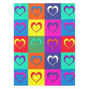 Pop art hearts tablecloth