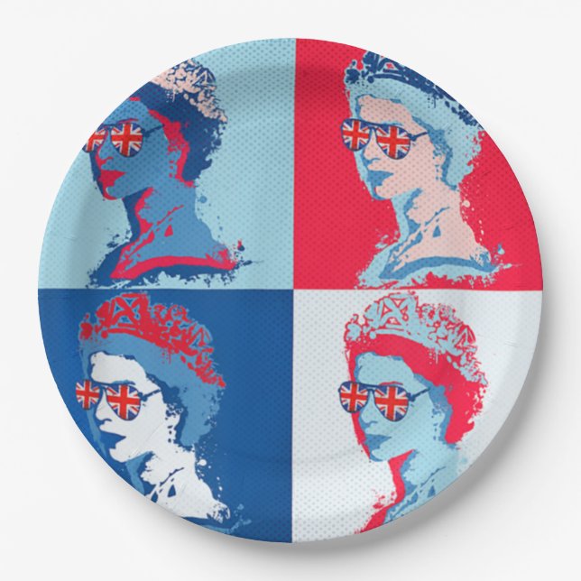 Pop art HM Queen Party Paper Plate (Front)