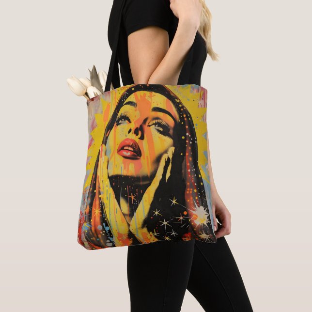Pop Art Holy Mary Tote Bag (Close Up)