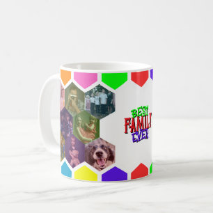 Pop Art Honeycomb Family Photo Collage Custom Coffee Mug
