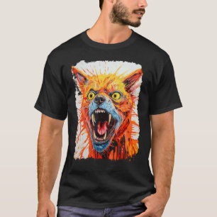 Pop Art Horror Orange Ginger Cat Halloween T-Shirt