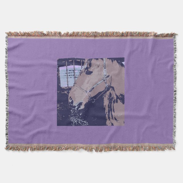 pop art horse throw blanket (Front)