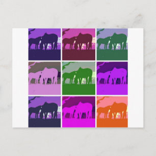 Pop Art Horses Postcard
