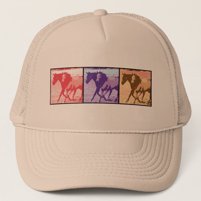 Pop Art Horses Trucker Hat (Front)