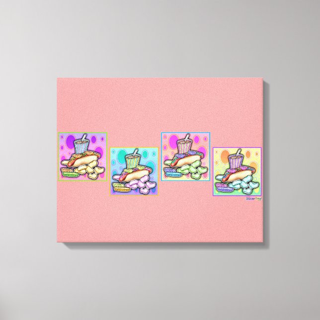 Pop Art HOT DOG Gallery Wrapped Canvas (Front)