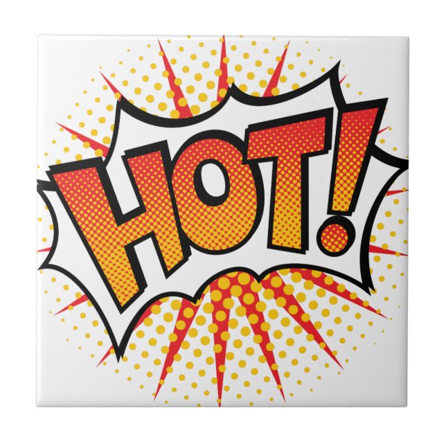 Pop Art HOT! Text Design Tile (Front)