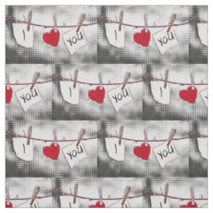 Pop Art I Love You Fabric