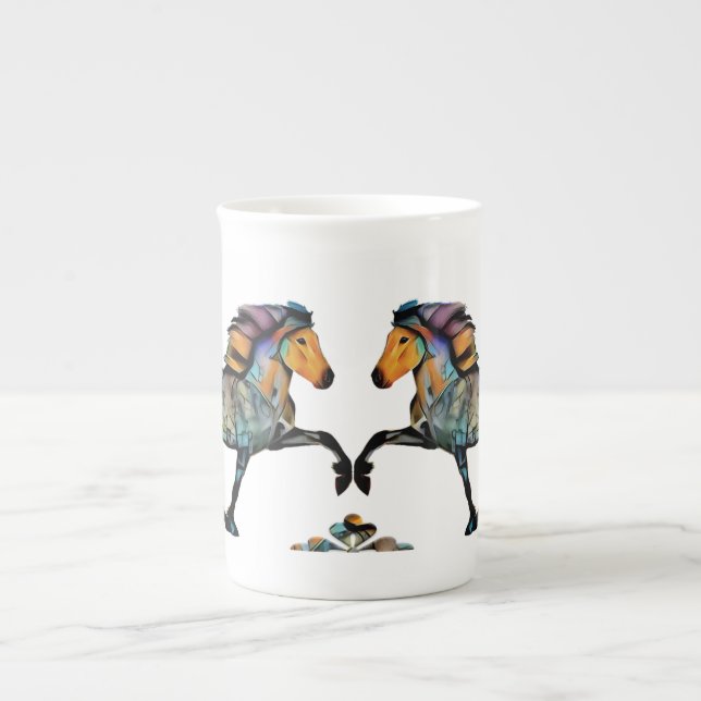 Pop Art Icelandic Horse  Bone China Mug (Front)