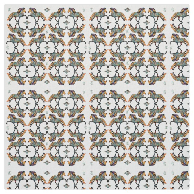 Pop Art Icelandic Horse Fabric (Swatch)