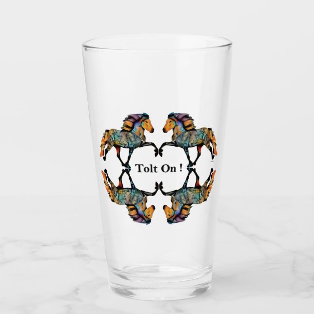 Pop Art Icelandic Horse  Glass (Front)