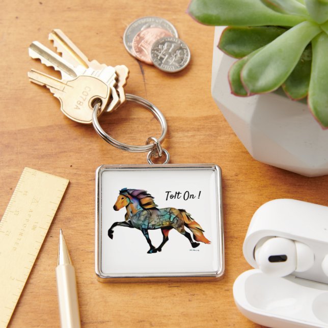 Pop Art Icelandic Horse  Key Ring (Desk)