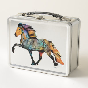Pop Art Icelandic Horse  Metal Lunch Box