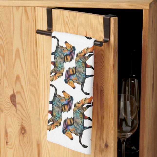 Pop Art Icelandic Horse  Tea Towel (Thirds Fold)