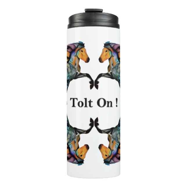 Pop Art Icelandic Horse Tolting Thermal Tumbler (Front)