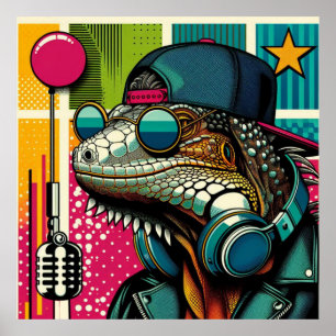 POP ART IGUANA  POSTER