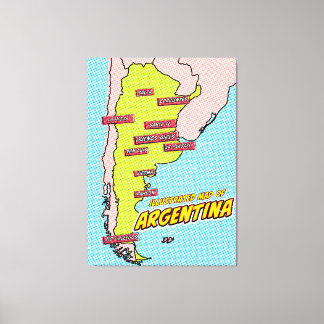 Pop Art Illustrated Argentina Canvas Print
