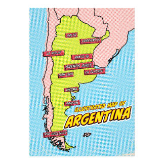 Pop Art Illustrated Argentina Photo Print