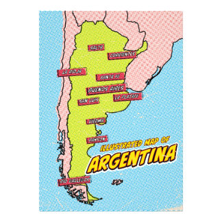 Pop Art Illustrated Argentina Photo Print