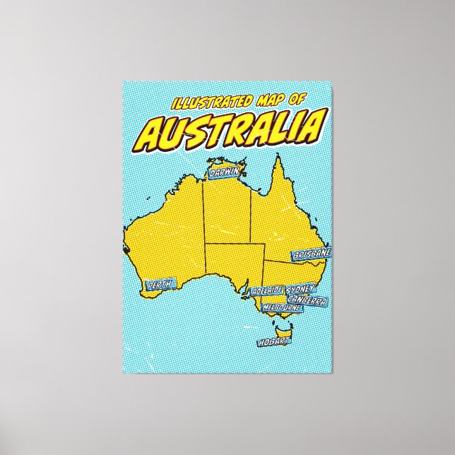 Pop Art Illustrated Australia  Canvas Print (Front)
