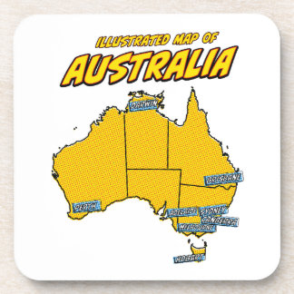Pop Art Illustrated Australia Coaster
