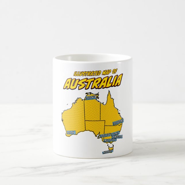 Pop Art Illustrated Australia  Coffee Mug (Center)