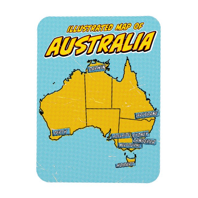 Pop Art Illustrated Australia  Magnet (Vertical)