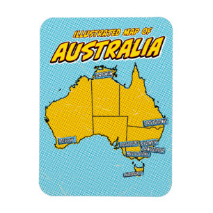Pop Art Illustrated Australia Magnet