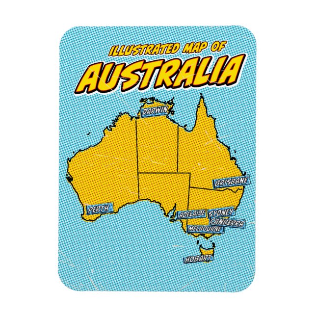 Pop Art Illustrated Australia  Magnet (Vertical)