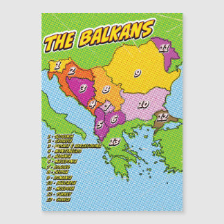 Pop Art Illustrated Balkans map