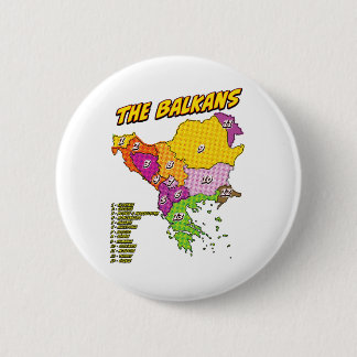 Pop Art Illustrated Balkans map 6 Cm Round Badge