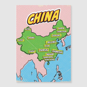 Pop Art Illustrated China map