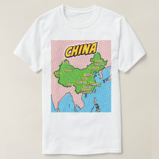 Pop Art Illustrated China map T-Shirt