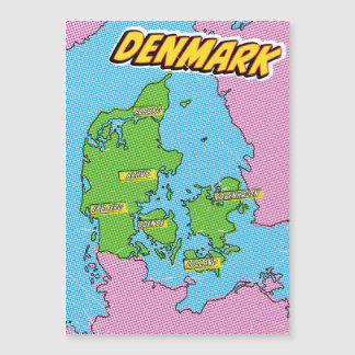 Pop Art Illustrated Denmark map