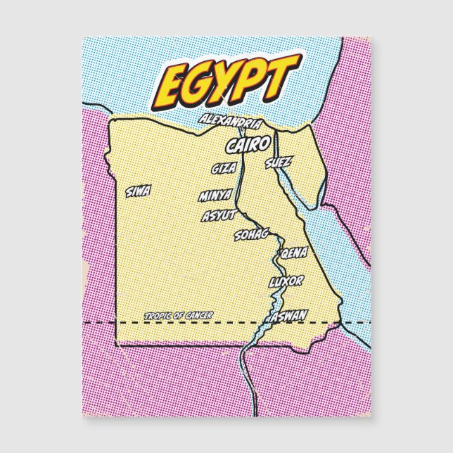 Pop Art Illustrated Egypt map (Front)