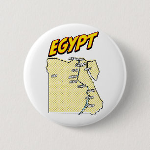 Pop Art Illustrated Egypt map 6 Cm Round Badge