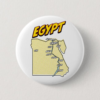 Pop Art Illustrated Egypt map 6 Cm Round Badge