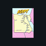 Pop Art Illustrated Egypt map Canvas Print<br><div class="desc">Pop Art Illustrated Egypt African map in a beautiful vintage worn style.</div>