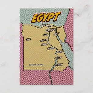 Pop Art Illustrated Egypt map Enclosure Card
