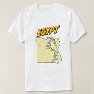 Pop Art Illustrated Egypt map T-Shirt