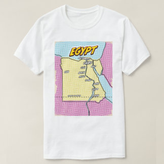 Pop Art Illustrated Egypt map T-Shirt
