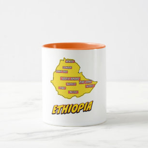 Pop Art Illustrated Ethiopia map Mug