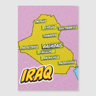 Pop Art Illustrated Iraq map