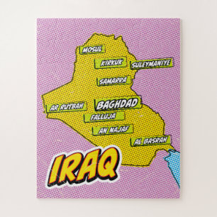 Pop Art Illustrated Iraq map Jigsaw Puzzle