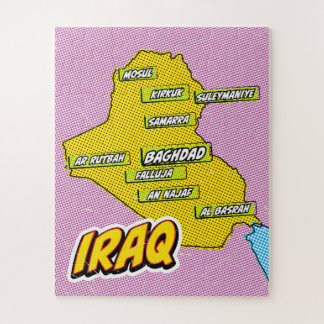 Pop Art Illustrated Iraq map Jigsaw Puzzle