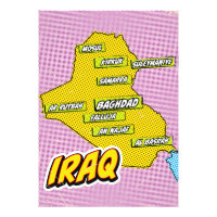 Pop Art Illustrated Iraq map