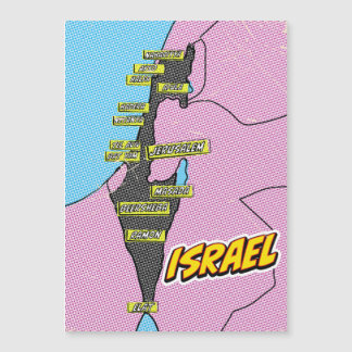 Pop Art Illustrated Israel map
