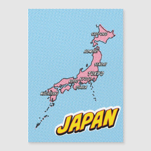 Pop Art Illustrated Japan map