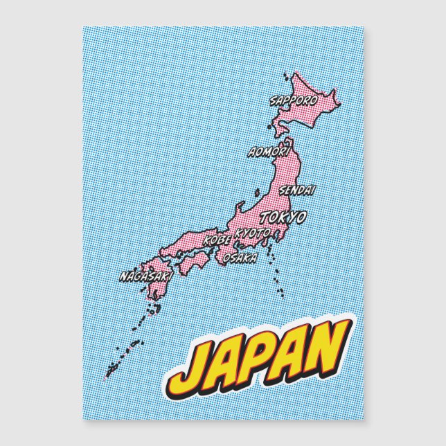 Pop Art Illustrated Japan map (Front)
