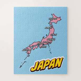 Pop Art Illustrated Japan map Jigsaw Puzzle
